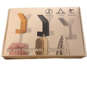 KYOEON Heavy Duty Adhesive Hooks Hold 20 lbs, 3 Count Silver Robe Towels